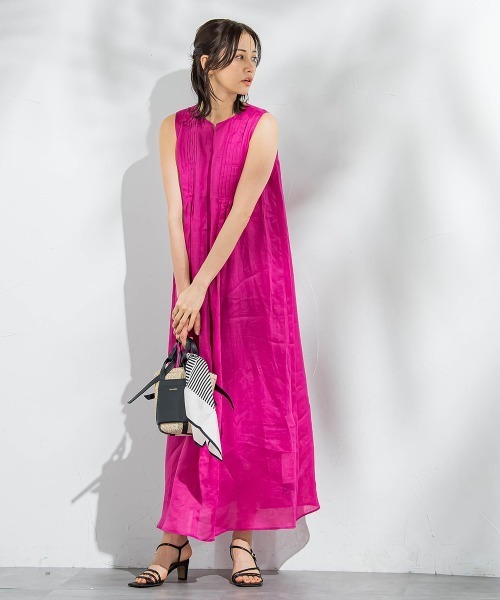 LAUTREAMONT（ロートレアモン）の「【WEB限定】ラミーノースリーブワンピース≪洗濯機で洗える≫（ワンピース・レディース・ピンク/ブラック/カーキ/ブルー・7号/9号）」の14枚目の写真