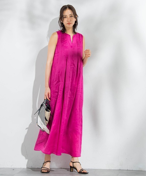 LAUTREAMONT（ロートレアモン）の「【WEB限定】ラミーノースリーブワンピース≪洗濯機で洗える≫（ワンピース・レディース・ピンク/ブラック/カーキ/ブルー・7号/9号）」の13枚目の写真