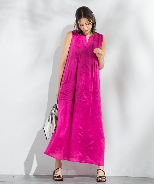 LAUTREAMONT（ロートレアモン）の「【WEB限定】ラミーノースリーブワンピース≪洗濯機で洗える≫（ワンピース・レディース・ピンク/ブラック/カーキ/ブルー・7号/9号）」の12枚目の写真