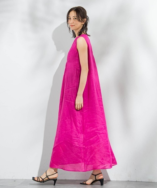 LAUTREAMONT（ロートレアモン）の「【WEB限定】ラミーノースリーブワンピース≪洗濯機で洗える≫（ワンピース・レディース・ピンク/ブラック/カーキ/ブルー・7号/9号）」の11枚目の写真