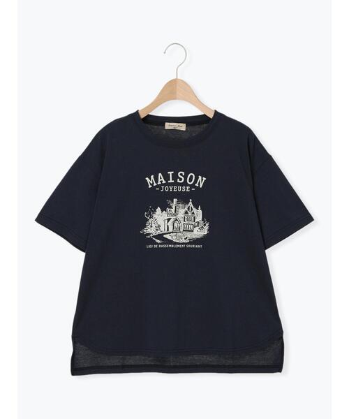 モスリンプリントTシャツ セール】建物プリントTシャツ（Tシャツ/カットソー）｜Samansa
