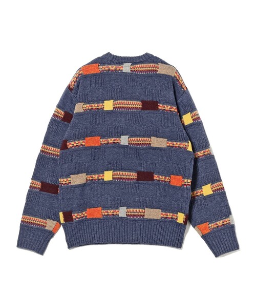 BEAMS PLUS（ビームスプラス）の「5G ジャカード ネイティブ ストライプ クルーネック ニット（ニット/セーター・メンズ・ブラウン/グレー/ネイビー・L/M/S/XL）」の21枚目の写真