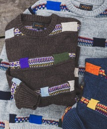 BEAMS PLUS | 5G ジャカード ネイティブ ストライプ クルーネック ニット(ニット/セーター)