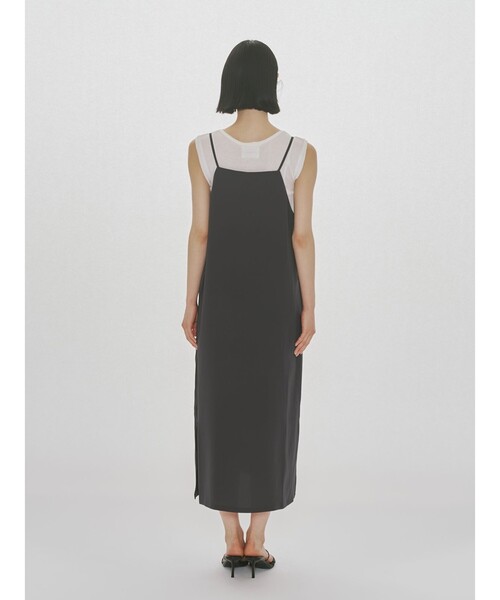 MIDIUMISOLID(ミディウミソリッド)の「MIDIUMISOLID for Ladies 2WAYキャミソールワンピース(ワンピース・レディース・ブラック/チャコールグレー・FREE)」の10枚目の写真