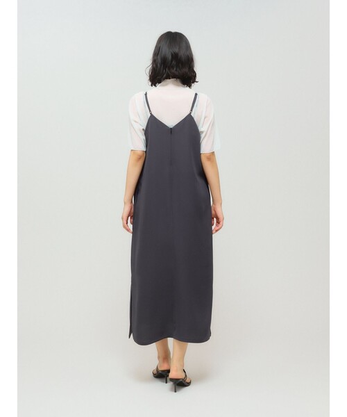 MIDIUMISOLID(ミディウミソリッド)の「MIDIUMISOLID for Ladies 2WAYキャミソールワンピース(ワンピース・レディース・ブラック/チャコールグレー・FREE)」の14枚目の写真