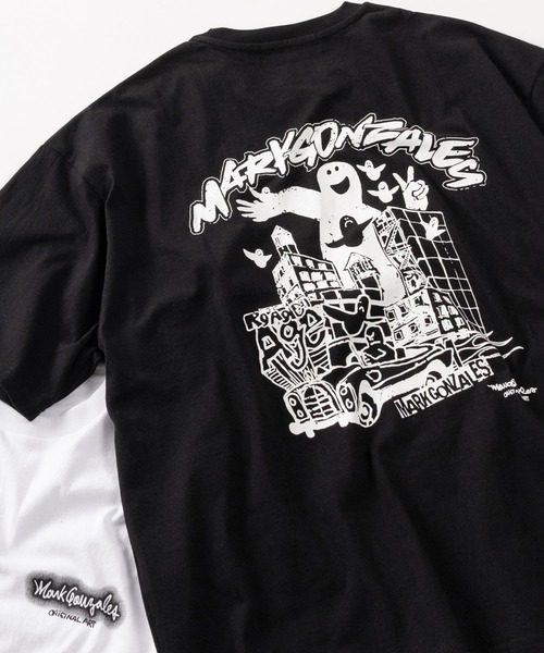 Mark Gonzales(マーク・ゴンザレス)の「【90】【MarkGonzales/マークゴンザレス】バックプリント アートグラフィック アソート Tシャツ ワンポイント オーバーサイズ(Tシャツ/カットソー・メンズ・グレー系1/ブラック系1/ブラック系3/ホワイト系4/ホワイト系1/ホワイト系2/グレー系2/グレー系3/グレー系4/ブラック系2/ホワイト系3/ブラック系4・M/L)」の7枚目の写真