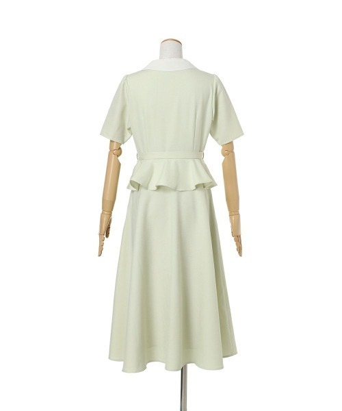 an another angelus（アンアナザーアンジェラス）の「クレリックペプラムワンピース【1枚で快適】　夏服（ワンピース・レディース・ブラック×ホワイト/ライトグリーン・FREE）」の18枚目の写真