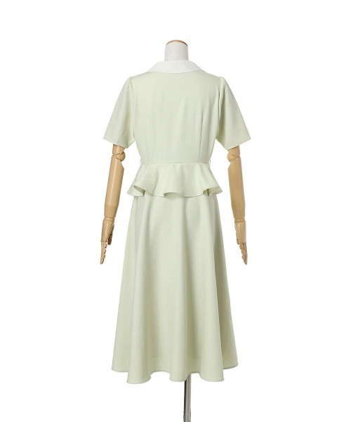 an another angelus（アンアナザーアンジェラス）の「クレリックペプラムワンピース【1枚で快適】　夏服（ワンピース・レディース・ブラック×ホワイト/ライトグリーン・FREE）」の17枚目の写真