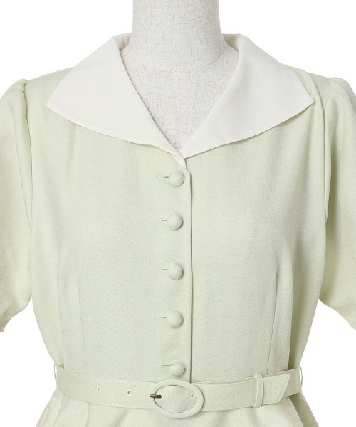 an another angelus（アンアナザーアンジェラス）の「クレリックペプラムワンピース【1枚で快適】　夏服（ワンピース・レディース・ブラック×ホワイト/ライトグリーン・FREE）」の20枚目の写真