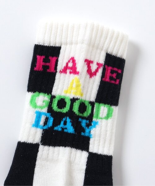 Ampersand（アンパサンド）の「チェッカーフラッグ柄ソックス（ソックス/靴下・キッズ・ブルー/ブラック/ライム・12/15 /18/21）」の4枚目の写真