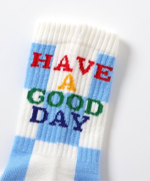 Ampersand（アンパサンド）の「チェッカーフラッグ柄ソックス（ソックス/靴下・キッズ・ブルー/ブラック/ライム・12/15 /18/21）」の5枚目の写真