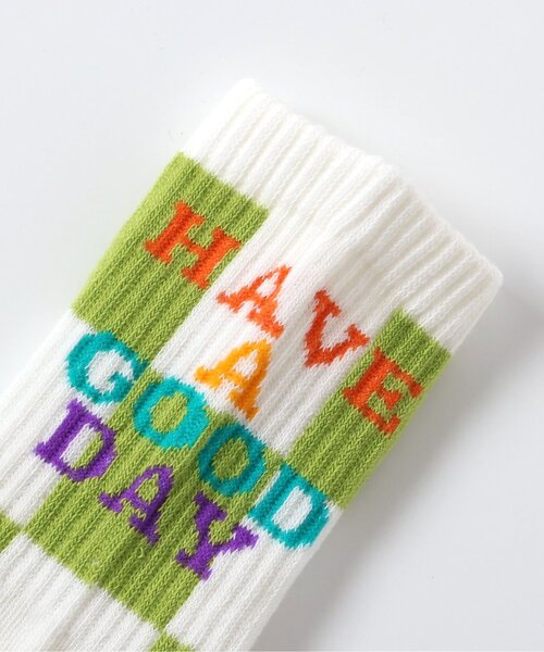 Ampersand（アンパサンド）の「チェッカーフラッグ柄ソックス（ソックス/靴下・キッズ・ブルー/ブラック/ライム・12/15 /18/21）」の6枚目の写真