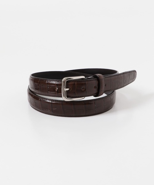 URBAN RESEARCH DOORS(アーバンリサーチドアーズ)の「LIFE STYLE TAILOR エンボスレザーベルト(ベルト・メンズ・ブラウン/ブラック・FREE)」の2枚目の写真