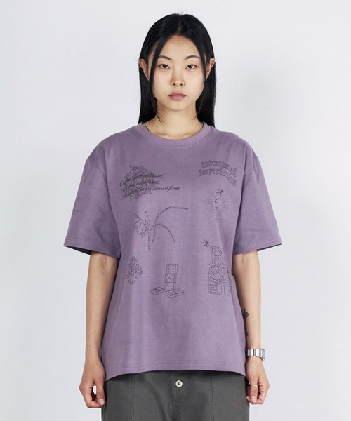 SLOWACID（スローアシッド）の「【UNISEX】SLOW ACID／DOODLE Ｔシャツ（Tシャツ/カットソー・レディース・ブラック/ホワイト/パープル・MEDIUM/LARGE）」の6枚目の写真