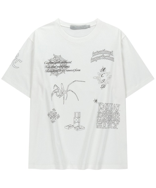 tシャツ 「UNISEX」SLOW ACID／DOODLE Ｔシャツ レディース UNISEX】SLOW ACID／DOODLE Tシャツ（Tシャツ/カットソー