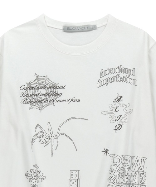 SLOWACID（スローアシッド）の「【UNISEX】SLOW ACID／DOODLE Ｔシャツ（Tシャツ/カットソー・レディース・ブラック/ホワイト/パープル・MEDIUM/LARGE）」の14枚目の写真