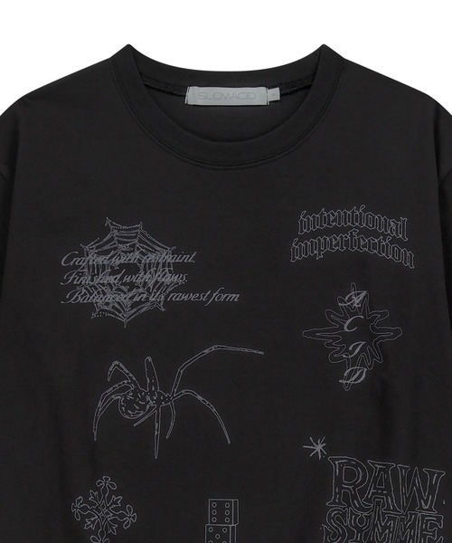 tシャツ 「UNISEX」SLOW ACID／DOODLE Ｔシャツ レディース UNISEX】SLOW ACID／DOODLE Tシャツ（Tシャツ/カットソー