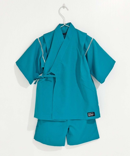 SHISKY（シスキー）の「ICE FABRIC 接触冷感　綿タッチ　甚平　ジンベイ（浴衣・キッズ・グレー/パープル/ネイビー/ブラック/チャコール/エメラルド・150/160/110/120/130/140）」の20枚目の写真