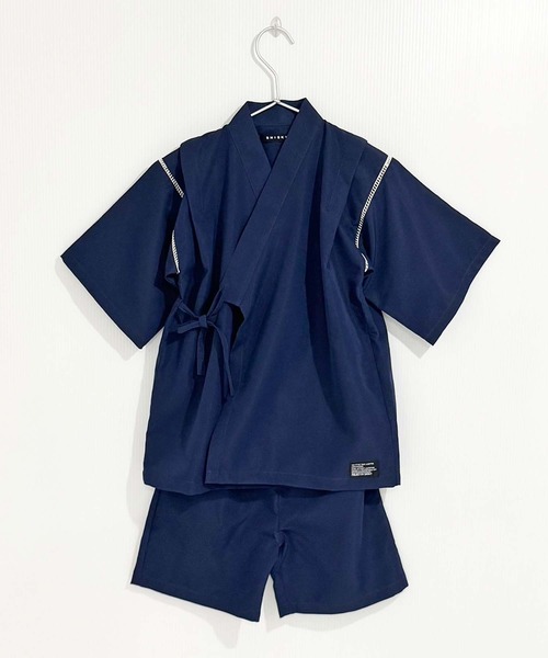 SHISKY（シスキー）の「ICE FABRIC 接触冷感　綿タッチ　甚平　ジンベイ（浴衣・キッズ・グレー/パープル/ネイビー/ブラック/チャコール/エメラルド・150/160/110/120/130/140）」の22枚目の写真