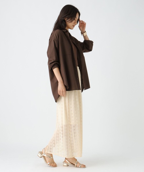 Elura（エルーラ）の「ハリ感レギュラーシャツ / 588158（シャツ/ブラウス・レディース・ブラウン/ホワイト/ライトピンク/ライトブルー/ブラック・LARGE/MEDIUM）」の16枚目の写真