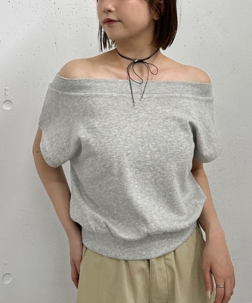 archives（アルシーヴ）の「フレンチオフショルスウェット（スウェット・レディース・グレー/オフホワイト/ネイビー・MEDIUM）」の5枚目の写真