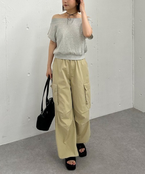 archives（アルシーヴ）の「フレンチオフショルスウェット（スウェット・レディース・グレー/オフホワイト/ネイビー・MEDIUM）」の9枚目の写真