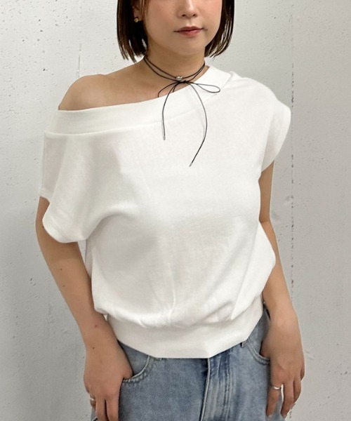 archives（アルシーヴ）の「フレンチオフショルスウェット（スウェット・レディース・グレー/オフホワイト/ネイビー・MEDIUM）」の12枚目の写真