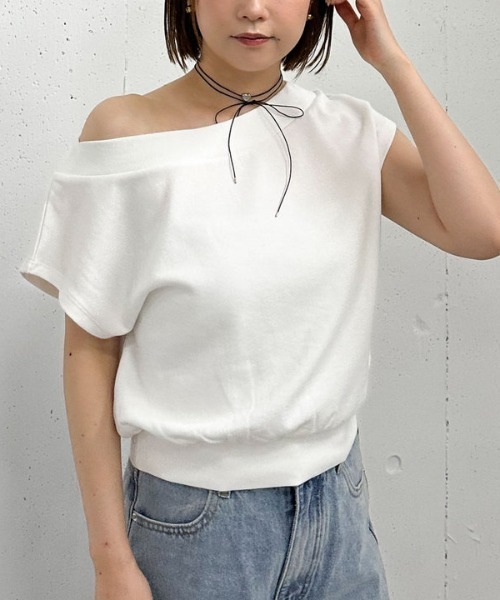 archives（アルシーヴ）の「フレンチオフショルスウェット（スウェット・レディース・グレー/オフホワイト/ネイビー・MEDIUM）」の13枚目の写真