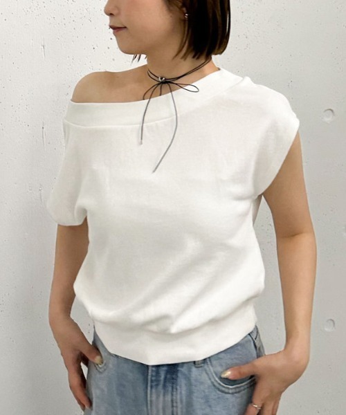 archives（アルシーヴ）の「フレンチオフショルスウェット（スウェット・レディース・グレー/オフホワイト/ネイビー・MEDIUM）」の14枚目の写真