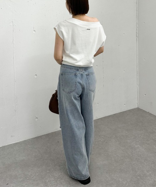 archives（アルシーヴ）の「フレンチオフショルスウェット（スウェット・レディース・グレー/オフホワイト/ネイビー・MEDIUM）」の19枚目の写真