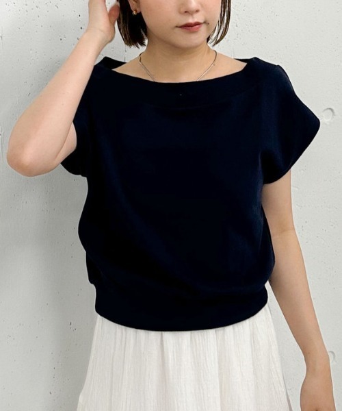 archives（アルシーヴ）の「フレンチオフショルスウェット（スウェット・レディース・グレー/オフホワイト/ネイビー・MEDIUM）」の21枚目の写真