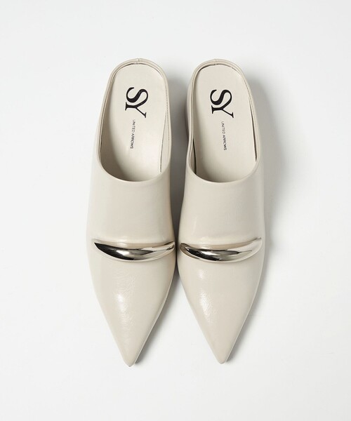 SY UNITED ARROWS(シーユナイテッドアローズ)の「<SY> ポインテッドインヒールウェッジミュール サンダル55↑(サンダル・レディース・オフホワイト/ブラック/ネイビー・22cm/22.5cm/23cm/23.5cm/24cm/24.5cm/25cm)」の5枚目の写真