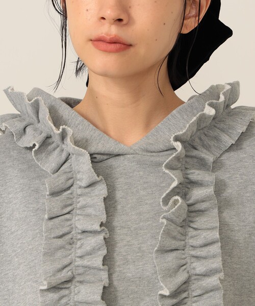CAROLINA GLASER（カロリナ グレイサー）の「フリルスウェット フーディ（スウェット・レディース・グレー/ブラック・ONE SIZE）」の12枚目の写真
