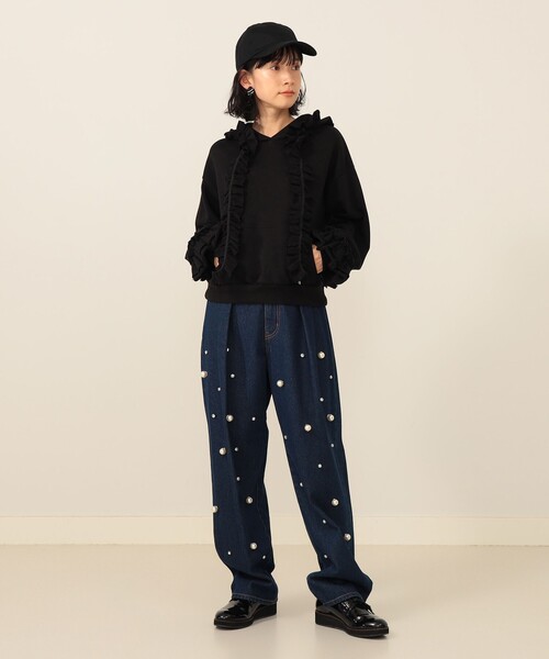 CAROLINA GLASER（カロリナ グレイサー）の「フリルスウェット フーディ（スウェット・レディース・グレー/ブラック・ONE SIZE）」の21枚目の写真