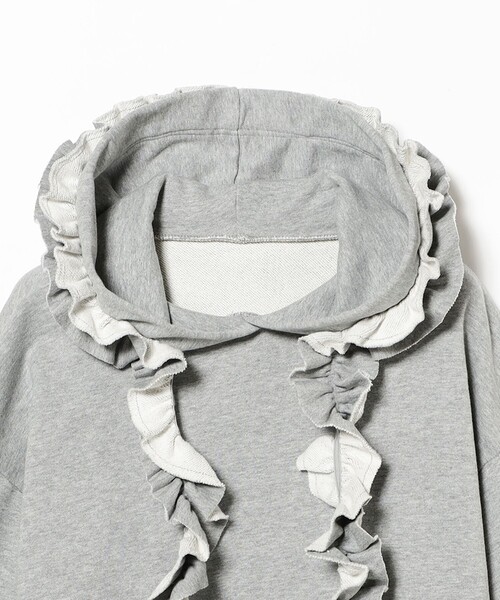 CAROLINA GLASER（カロリナ グレイサー）の「フリルスウェット フーディ（スウェット・レディース・グレー/ブラック・ONE SIZE）」の7枚目の写真