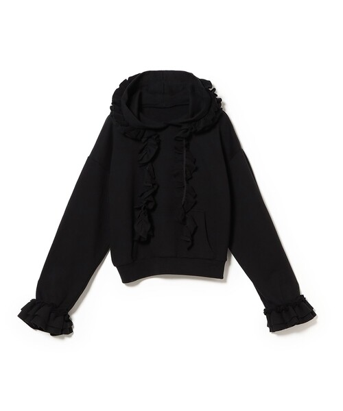 CAROLINA GLASER（カロリナ グレイサー）の「フリルスウェット フーディ（スウェット・レディース・グレー/ブラック・ONE SIZE）」の11枚目の写真