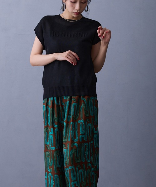 NICOLE white（ニコルホワイト）の「半袖ニットプルオーバー（ニット/セーター・レディース・ブラウン/グレー/ブラック・FREE）」の11枚目の写真