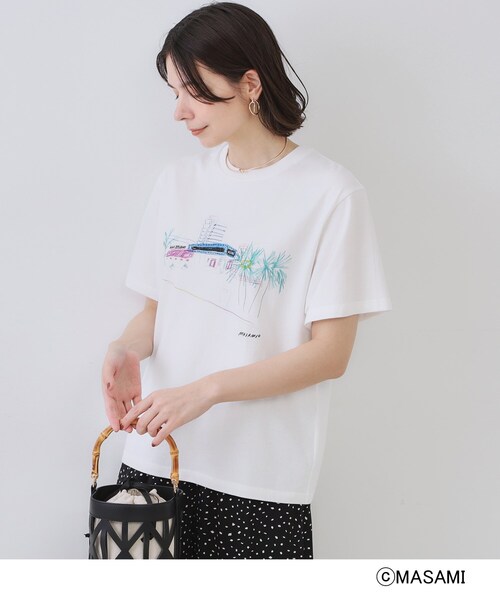 OPAQUE.CLIP(オペークドットクリップ)の「風景イラストプリントTシャツ(Tシャツ/カットソー・レディース・ブラック/ホワイト/ホワイト系1・38/40)」の4枚目の写真