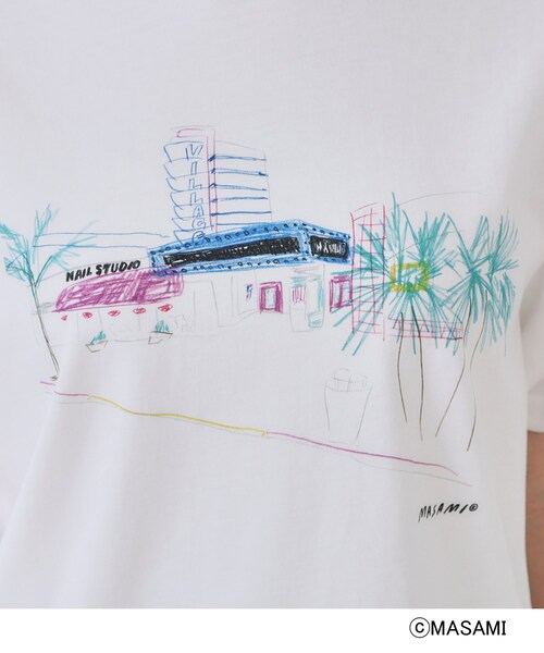 OPAQUE.CLIP(オペークドットクリップ)の「風景イラストプリントTシャツ(Tシャツ/カットソー・レディース・ブラック/ホワイト/ホワイト系1・38/40)」の7枚目の写真