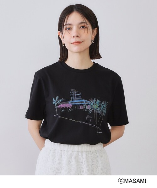 OPAQUE.CLIP(オペークドットクリップ)の「風景イラストプリントTシャツ(Tシャツ/カットソー・レディース・ブラック/ホワイト/ホワイト系1・38/40)」の8枚目の写真