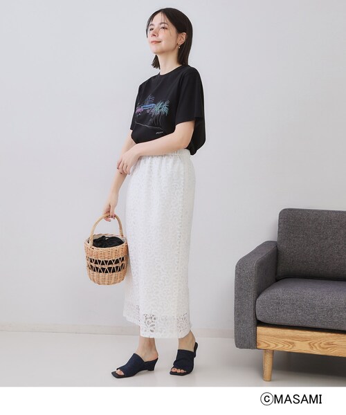 OPAQUE.CLIP(オペークドットクリップ)の「風景イラストプリントTシャツ(Tシャツ/カットソー・レディース・ブラック/ホワイト/ホワイト系1・38/40)」の10枚目の写真