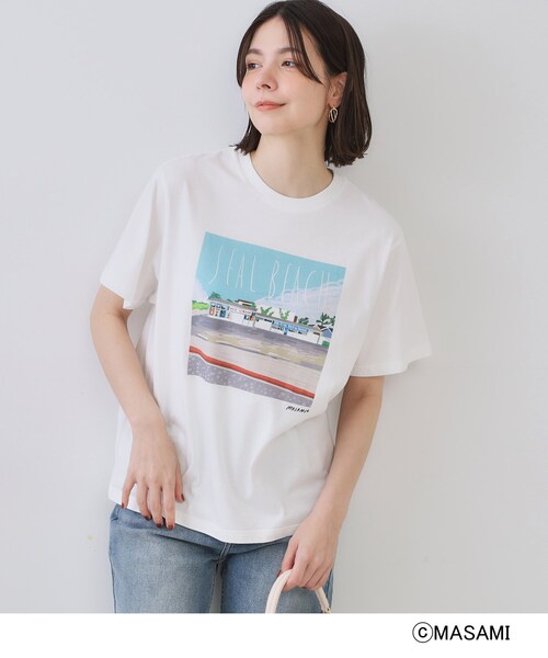 OPAQUE.CLIP(オペークドットクリップ)の「風景イラストプリントTシャツ(Tシャツ/カットソー・レディース・ブラック/ホワイト/ホワイト系1・38/40)」の12枚目の写真