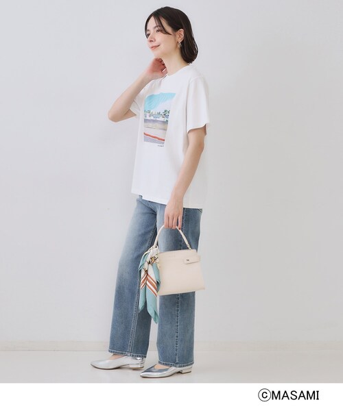 OPAQUE.CLIP(オペークドットクリップ)の「風景イラストプリントTシャツ(Tシャツ/カットソー・レディース・ブラック/ホワイト/ホワイト系1・38/40)」の14枚目の写真
