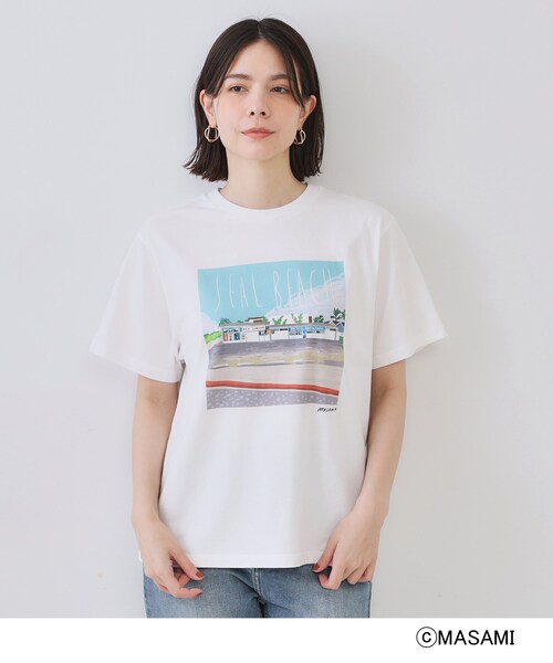 OPAQUE.CLIP(オペークドットクリップ)の「風景イラストプリントTシャツ(Tシャツ/カットソー・レディース・ブラック/ホワイト/ホワイト系1・38/40)」の16枚目の写真