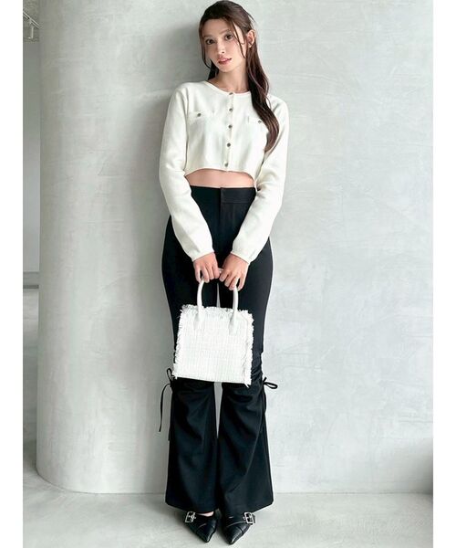 RESEXXY（リゼクシー）の「ハイゲージニットカーディガン（カーディガン/ボレロ・レディース・ホワイト/ピンク/ブラック/ネイビー・FREE）」の7枚目の写真