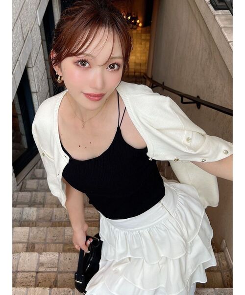 RESEXXY（リゼクシー）の「ハイゲージニットカーディガン（カーディガン/ボレロ・レディース・ホワイト/ピンク/ブラック/ネイビー・FREE）」の9枚目の写真