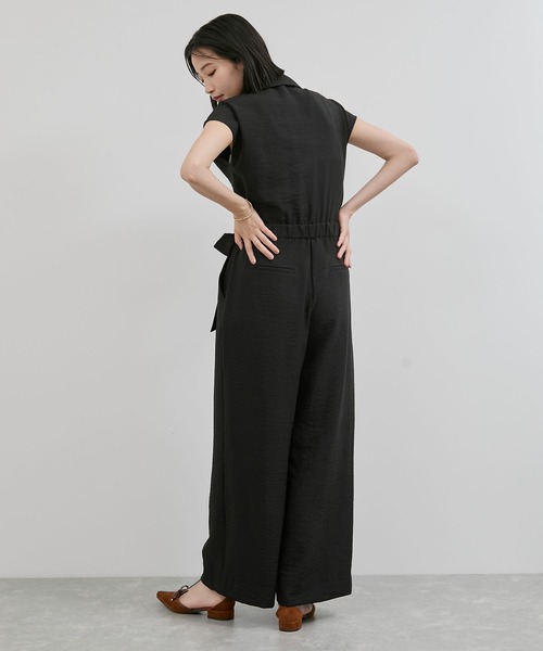 VIS（ビス）の「エアタン加工リラックスロンパース（サロペット/オーバーオール・レディース・ブラック/ベージュ系その他・FREE）」の15枚目の写真
