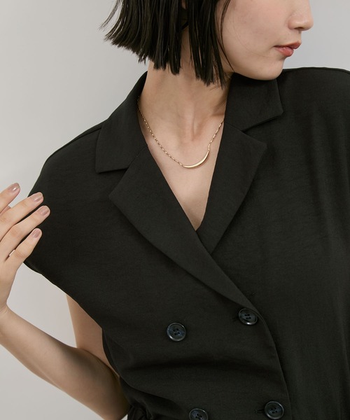 VIS（ビス）の「エアタン加工リラックスロンパース（サロペット/オーバーオール・レディース・ブラック/ベージュ系その他・FREE）」の17枚目の写真