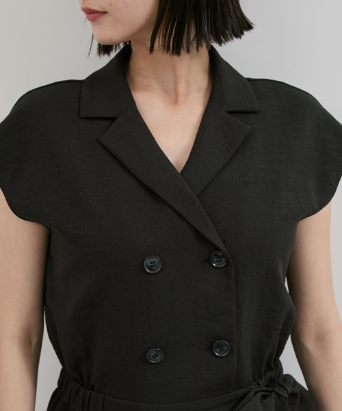 VIS（ビス）の「エアタン加工リラックスロンパース（サロペット/オーバーオール・レディース・ブラック/ベージュ系その他・FREE）」の10枚目の写真