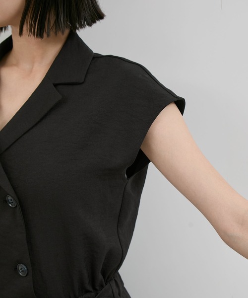 VIS（ビス）の「エアタン加工リラックスロンパース（サロペット/オーバーオール・レディース・ブラック/ベージュ系その他・FREE）」の11枚目の写真